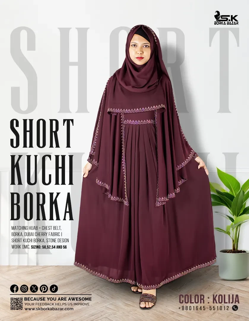 New Short Kuchi Borka Collection Kolija Colour