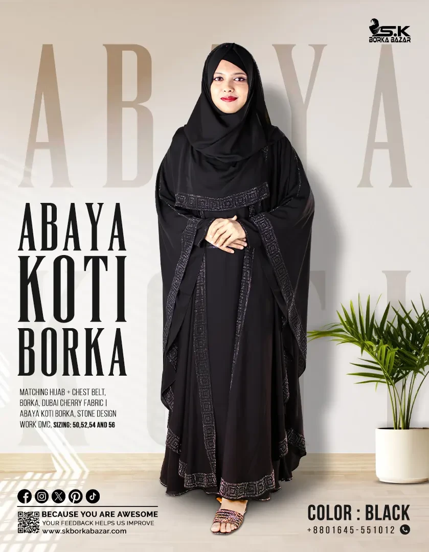 New Abaya Koti Borka Collection Black Colour